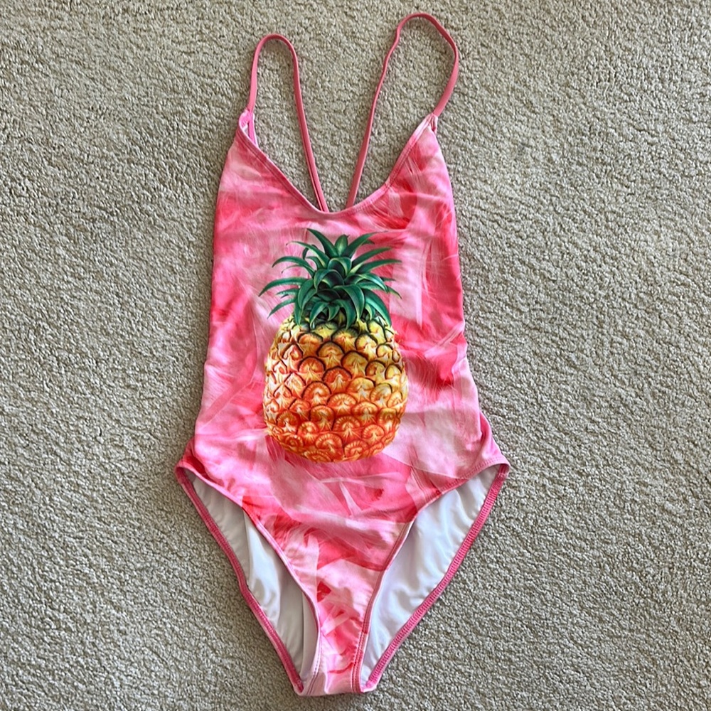 Wildfox Pink Pineapple Print Swimsuit